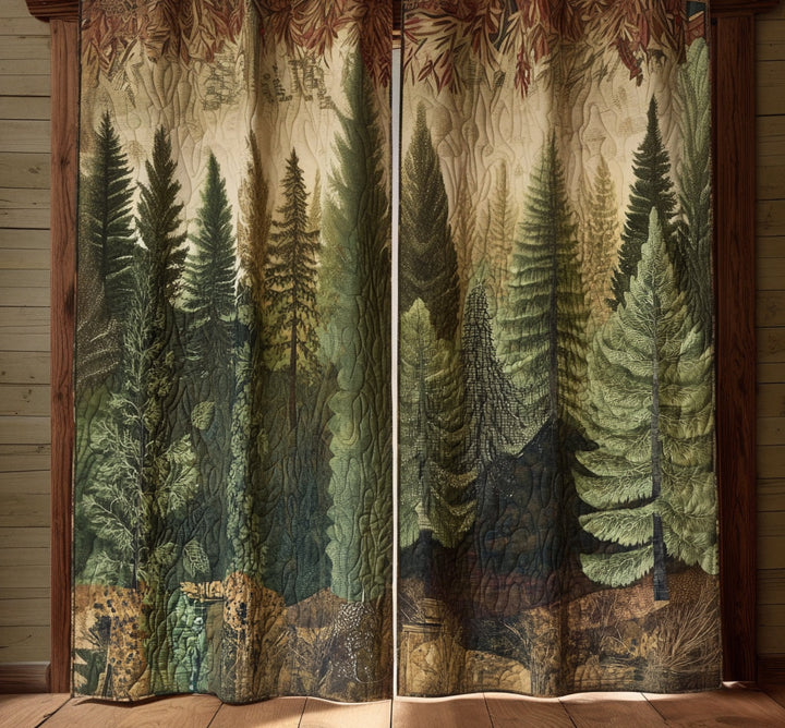 Trijntje - Forest Landscape Quilted Curtains