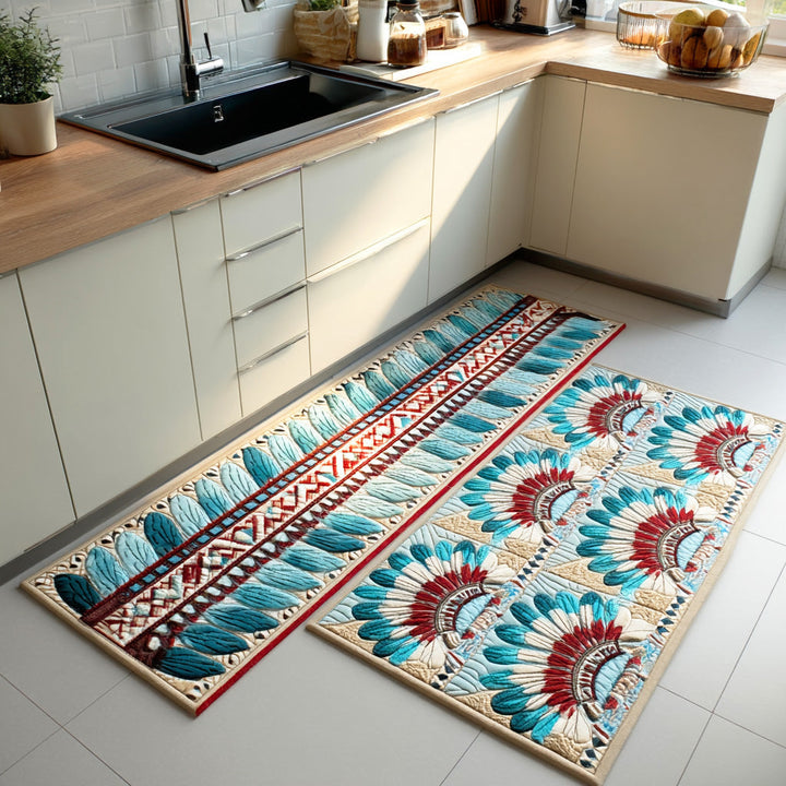 Sanne - Feather Wreath Kitchen Mat