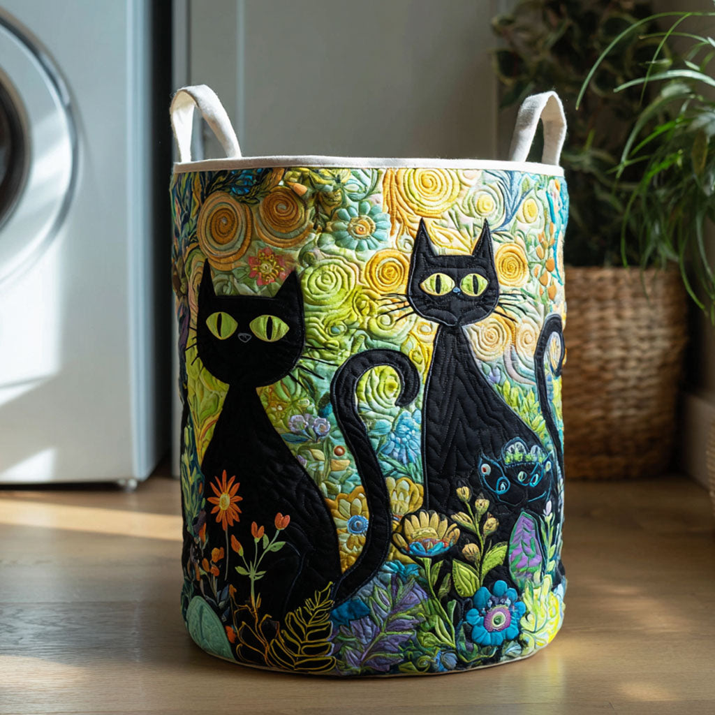 Feline Fiesta Upholstered Laundry Basket