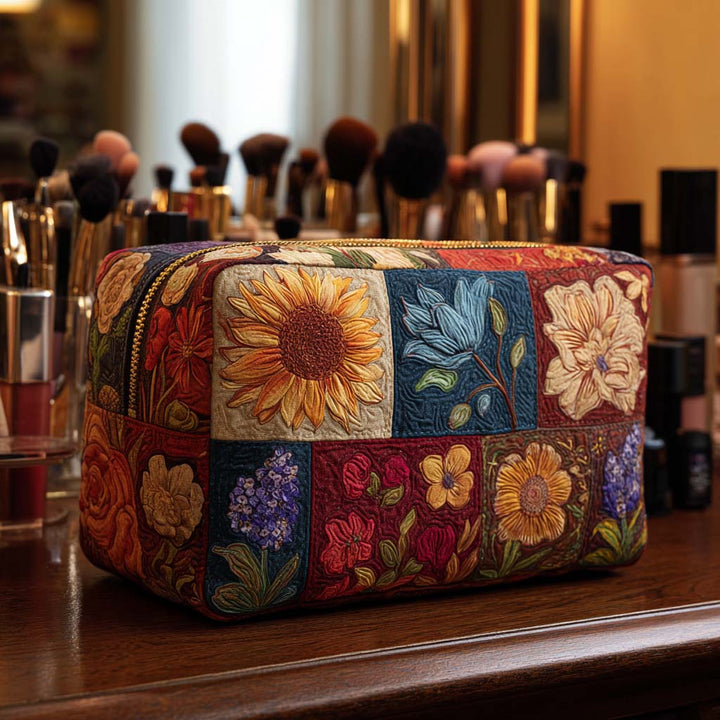 Gerda - Floral Quilted Toiletry Bag