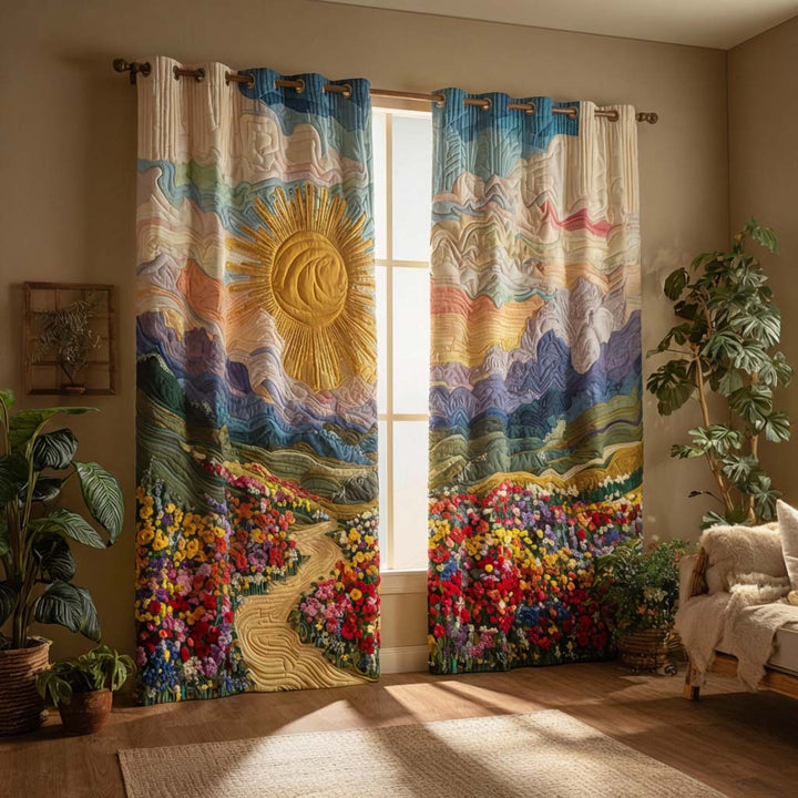 Ilse - Floral Path Padded Curtains