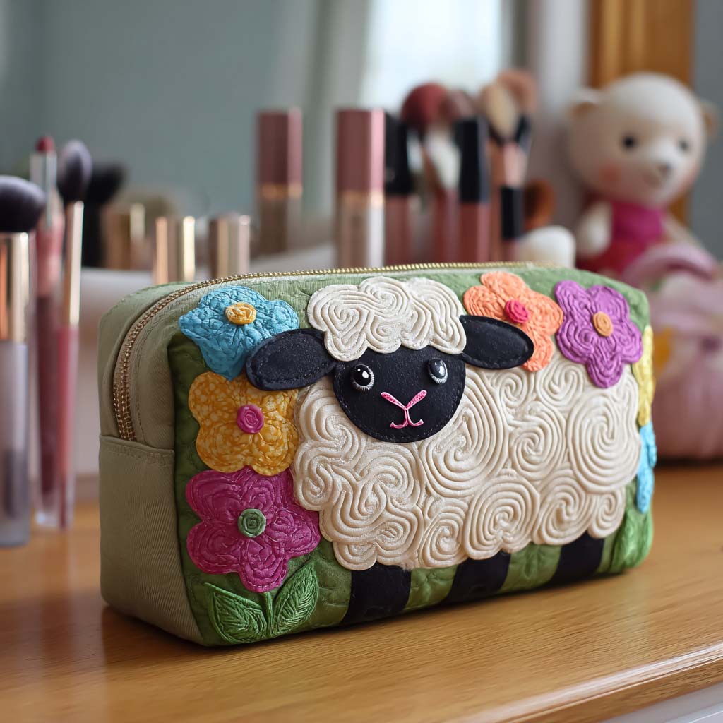 Diana - Floral Pattern Quilted Toiletry Bag