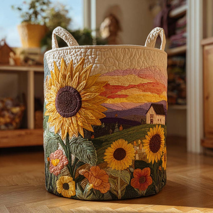 Sunlit Filled Laundry Basket