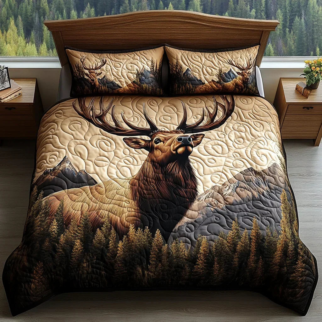 Forest Animals 3-Piece Stitched Duvet Cover Set