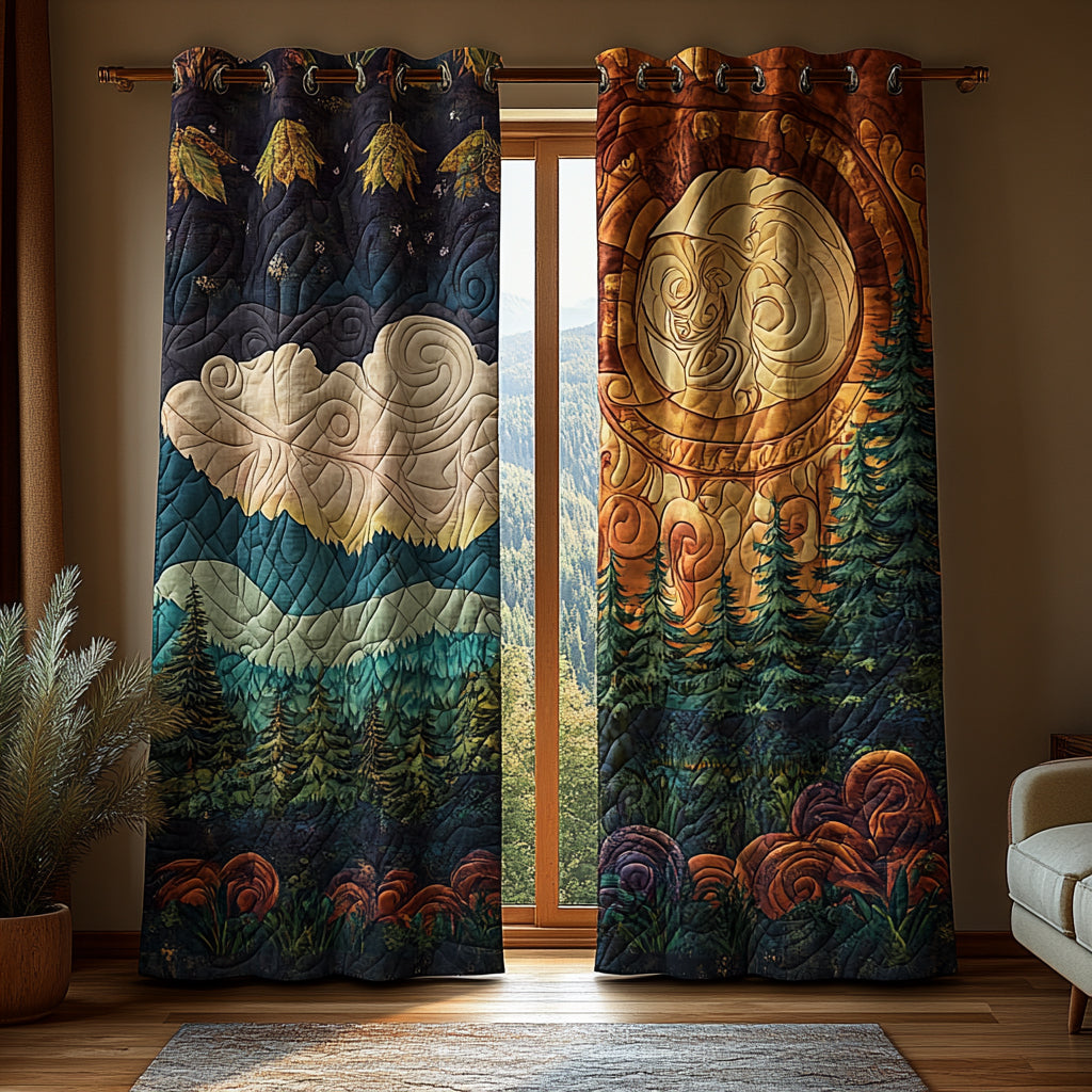 Trijntje - Forest Landscape Quilted Curtains