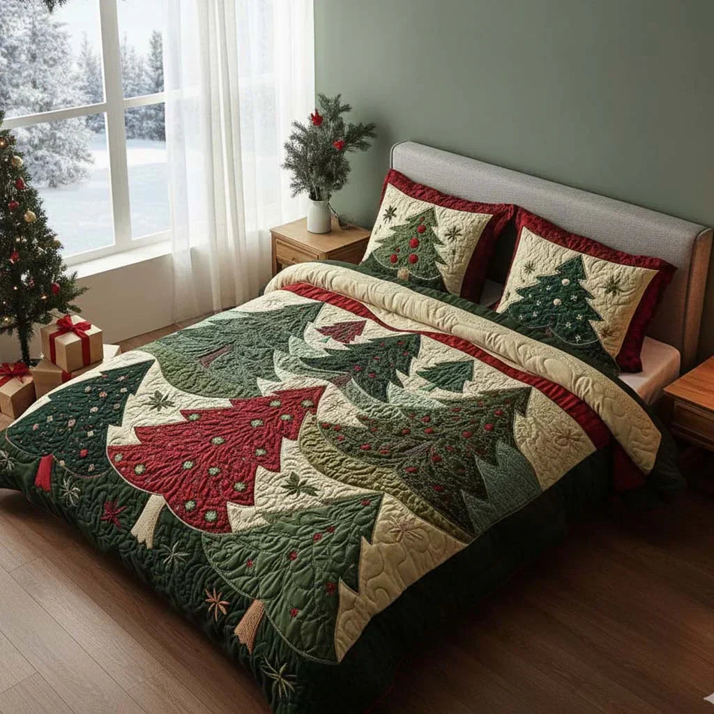 Forest of Joy 3-Piece Stitched Duvet Cover Set