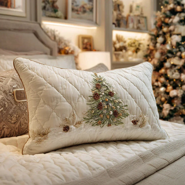 Snowy Retreat Quilted Cushion Cover