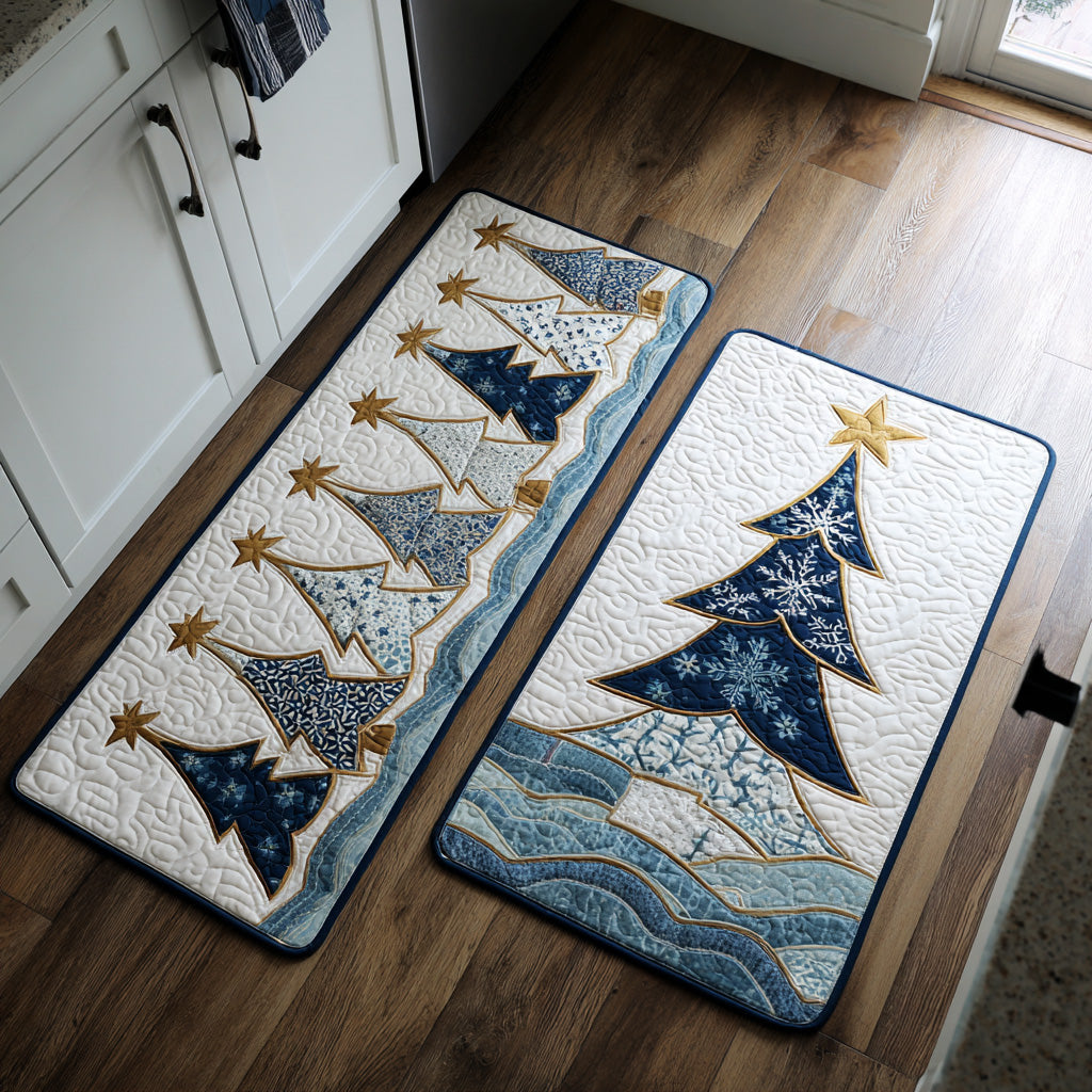 Neeltje - Winter Kitchen Mat Featuring a Snowy Tree Design