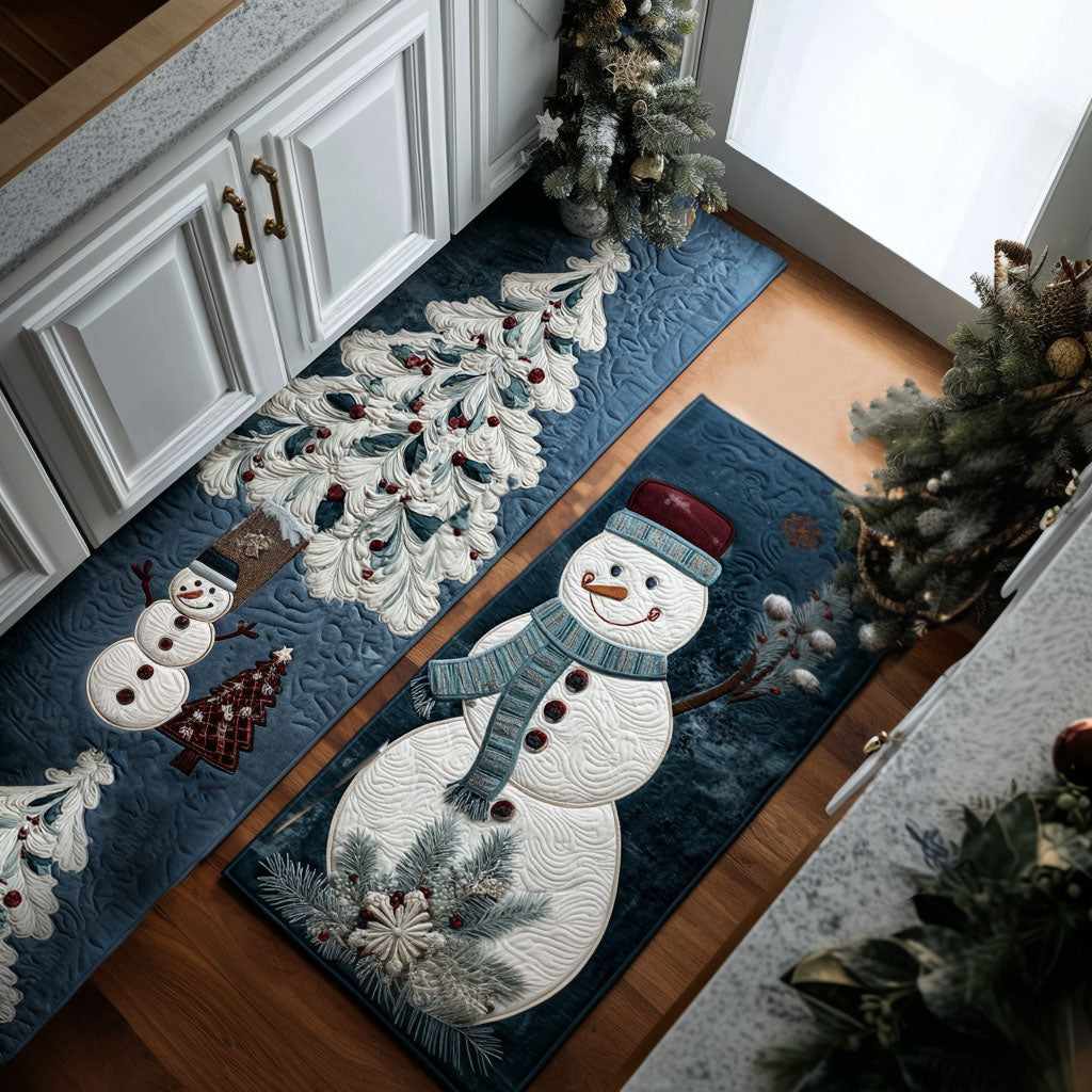 Norah - Winter Kitchen Mat with Snowy Accents