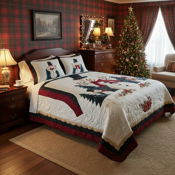 Friends of the Snow 3-Piece Quilted Duvet Cover Set