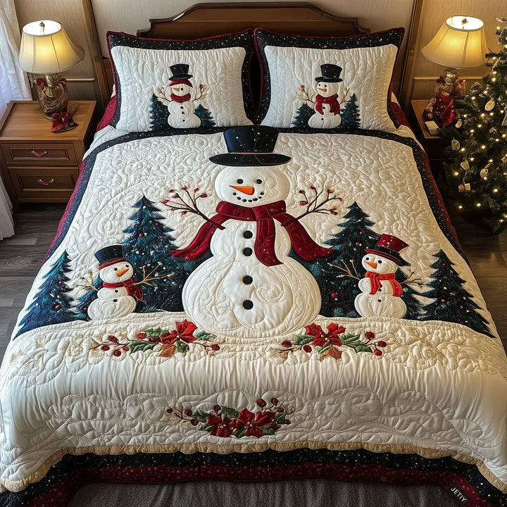 Friends of the Snow 3-Piece Quilted Duvet Cover Set