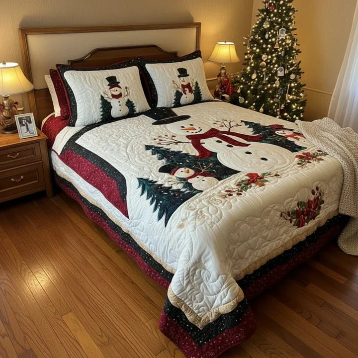 Friends of the Snow 3-Piece Quilted Duvet Cover Set