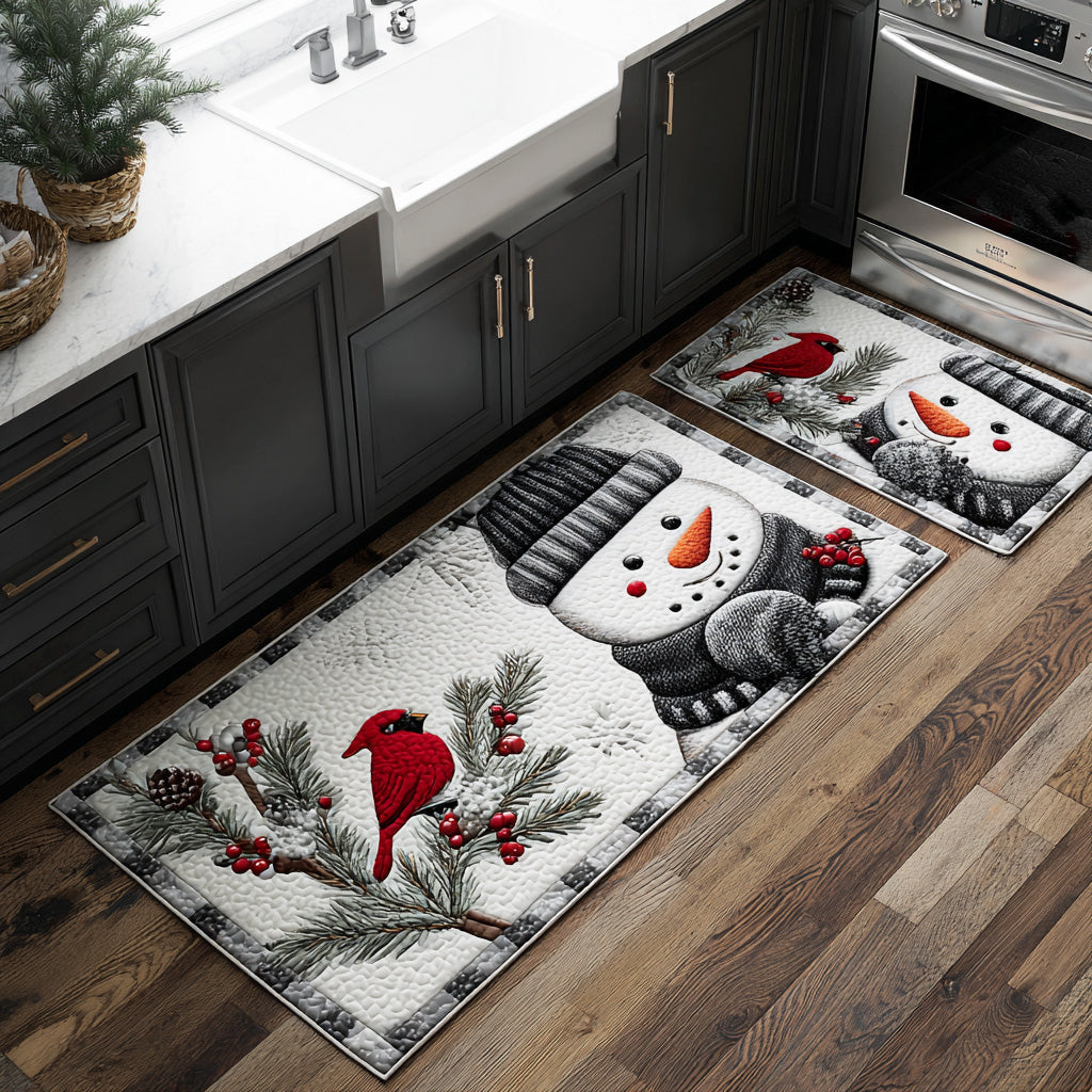 Zoë Winter Kitchen Mat with Morning Frost Design