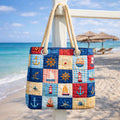 Handmade Beach Bag | Marine Patchwork