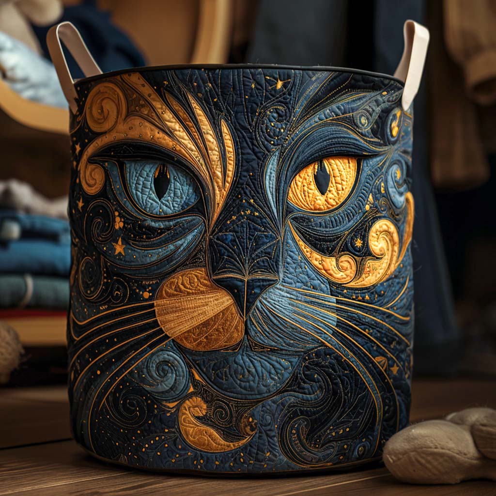 Galactic Cat Padded Laundry Basket