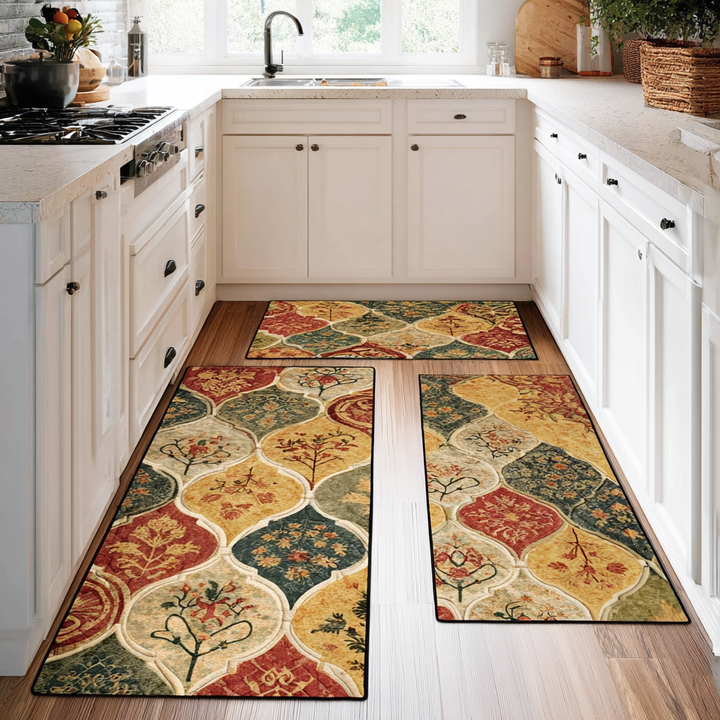 Yvonne - Elegant Floral Kitchen Mat