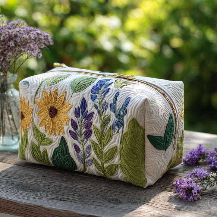 Fleur - Elegant Quilted Toiletry Bag with Floral Design
