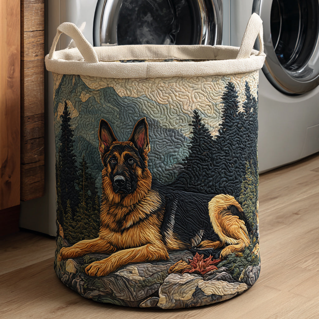 German Shepherd Lined Laundry Basket