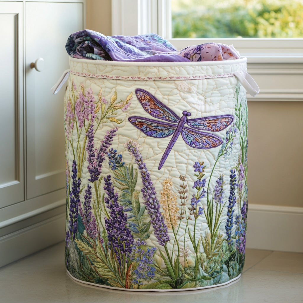Golden Dragonfly Upholstered Laundry Basket