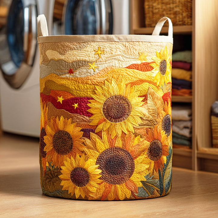 Sunflower Quilted Laundry Hamper