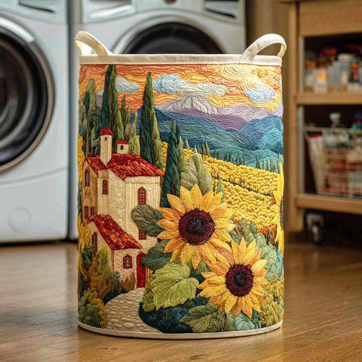 Sunflower Quilted Laundry Hamper
