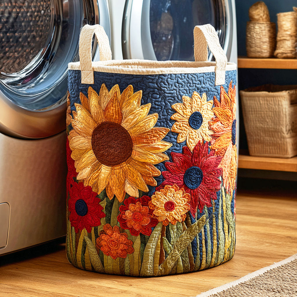Sunflower Quilted Laundry Hamper