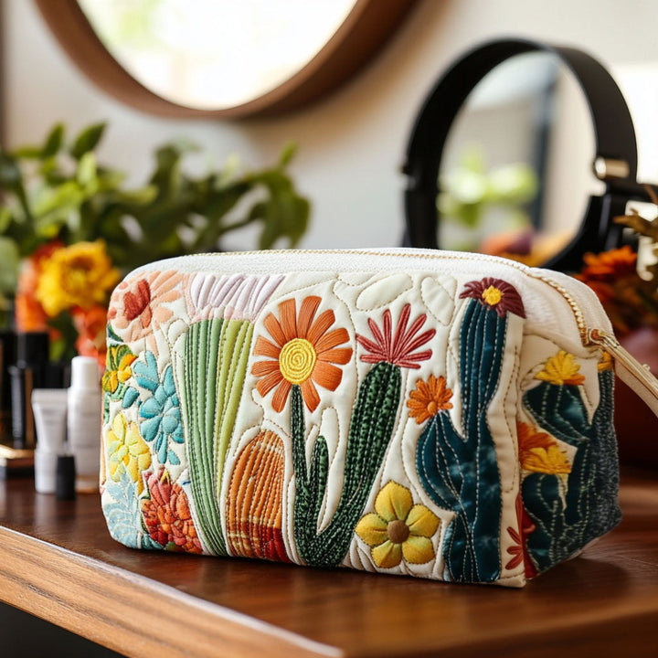 Aaltje Green Quilted Toiletry Bag