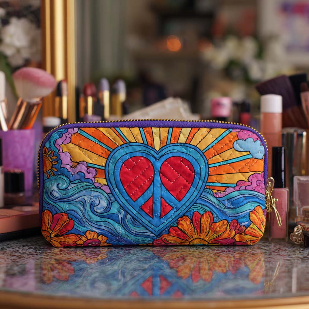 Hetty - Peace Symbol Quilted Toiletry Bag