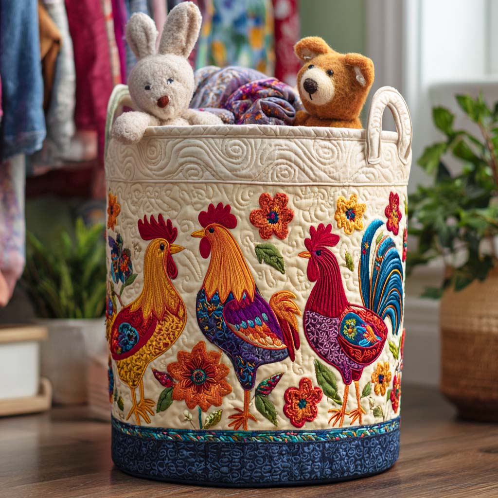 Hen's Hideout Upholstered Laundry Basket