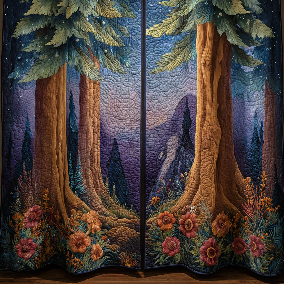 Trijntje - Forest Landscape Quilted Curtains