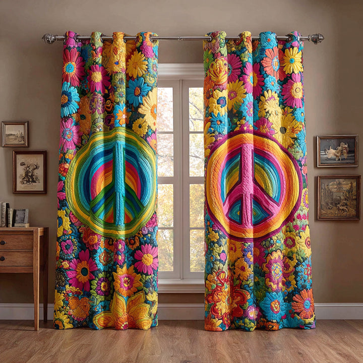 Janneke - Quilted Hippie Peace Dream Curtains