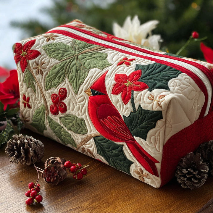 Ingrid - Cardinal & Holly Quilted Toiletry Bag