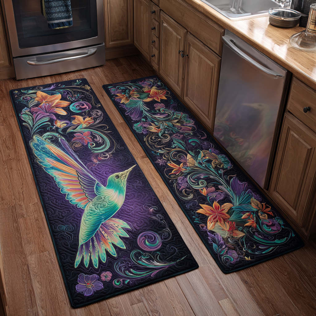 Sabine - Hummingbird and Floral Kitchen Mat