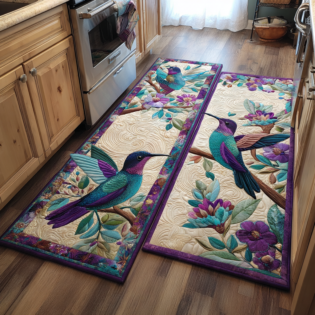 Astrid - Elegant Hummingbird Kitchen Mat