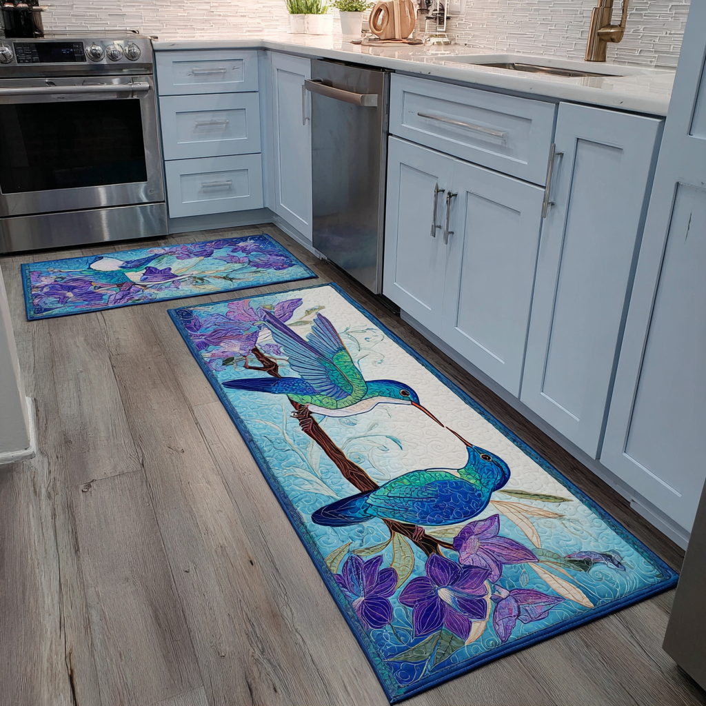 Petra - Elegant Hummingbird Kitchen Mat