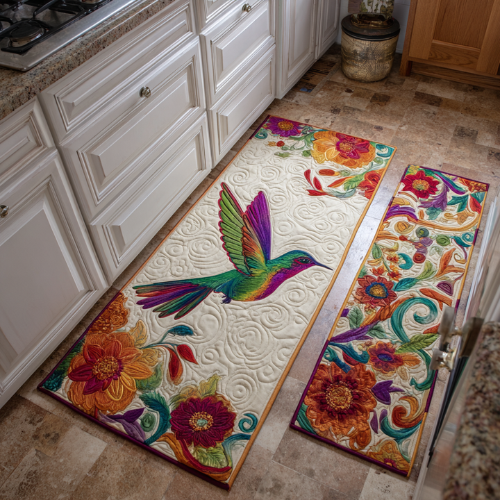 Karin - Elegant Hummingbird Kitchen Mat