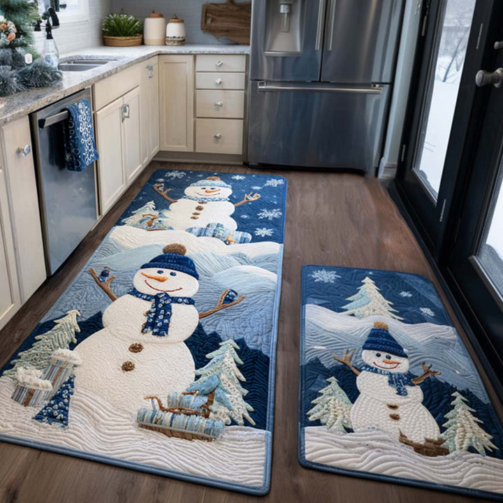 Noor - Winter Kitchen Mat with Snowy Accents
