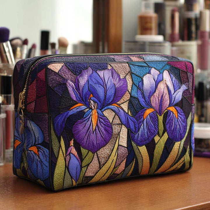 Denise - Floral Embroidered Quilted Cosmetic Bag