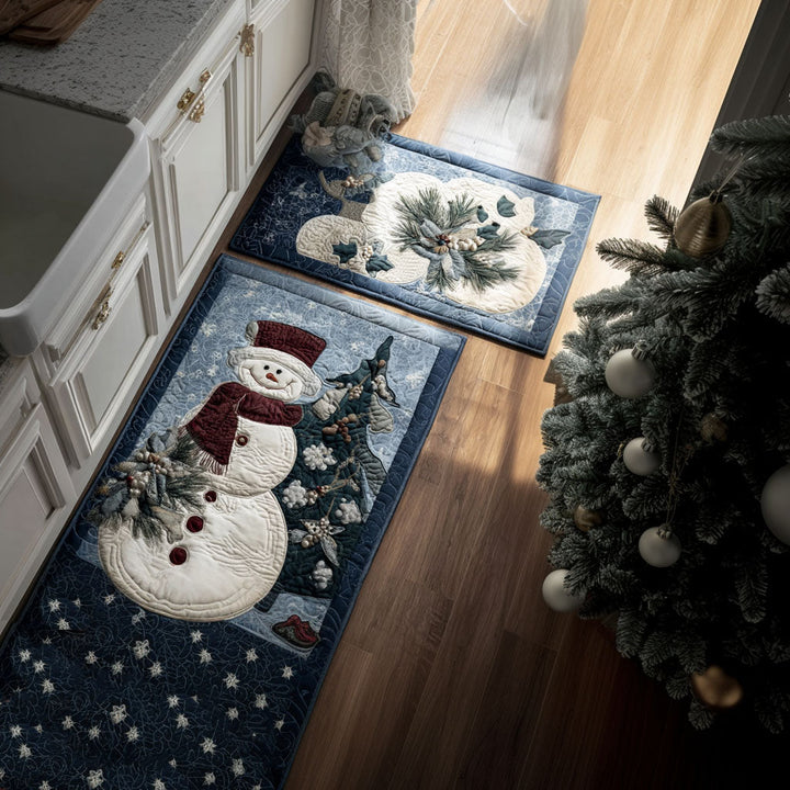 Elin Winter Kitchen Mat Featuring a Snowman Design