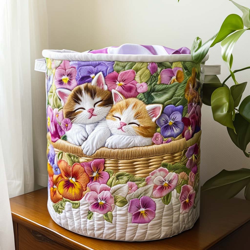Feline Chaos Upholstered Laundry Basket