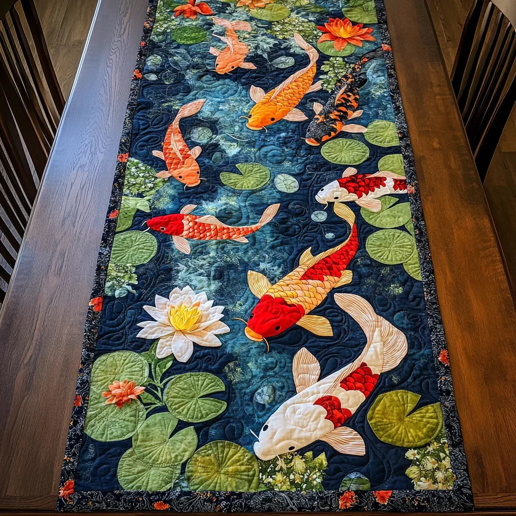 Dream of Koi Carp Quilted Table Pad