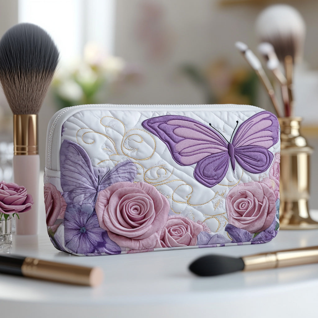 Marlies Elegant Lavender Quilted Toiletry Bag