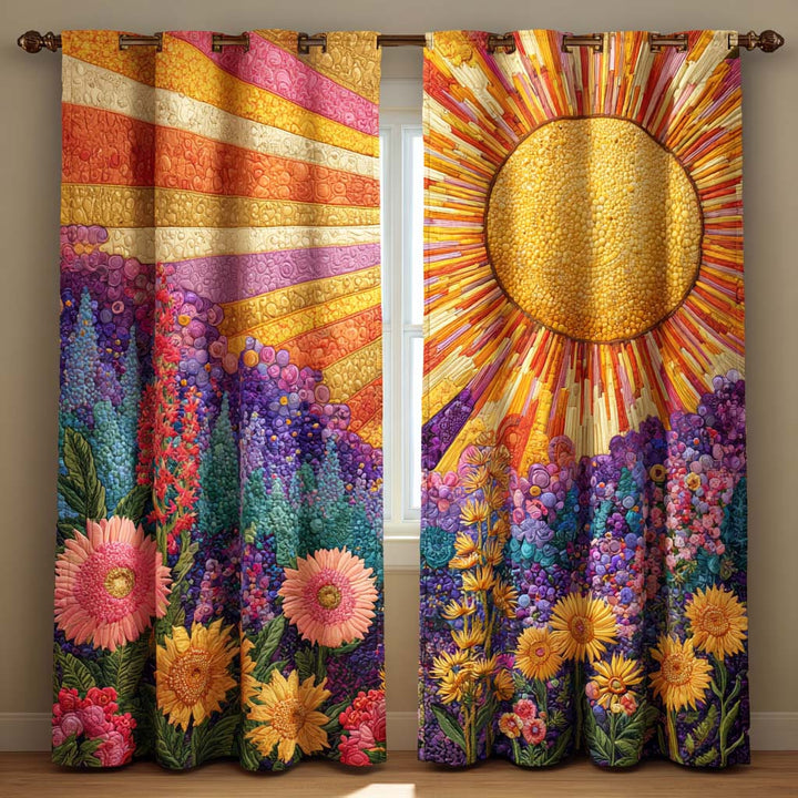 Lavender Sunrise Quilted Curtains by Sterre