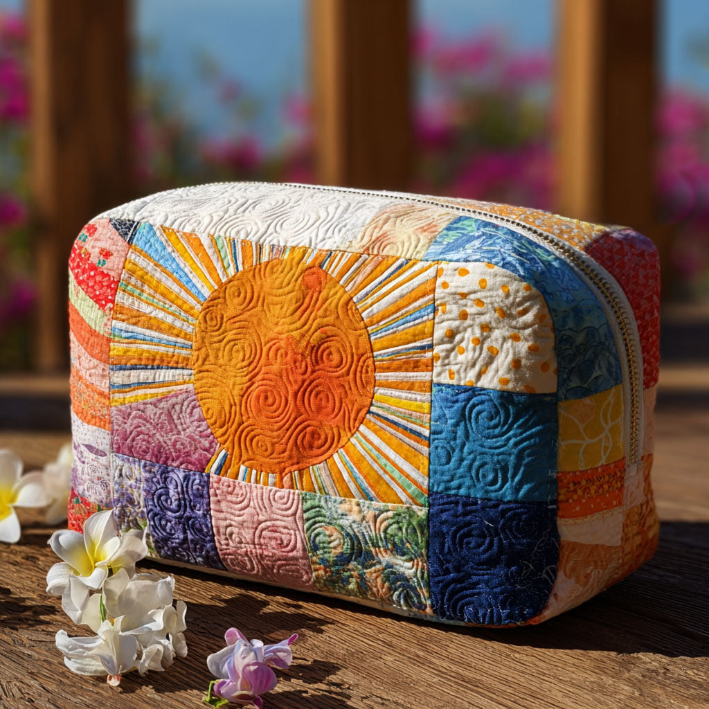 Femke - Elegant Quilted Toiletry Bag in Refined Sun