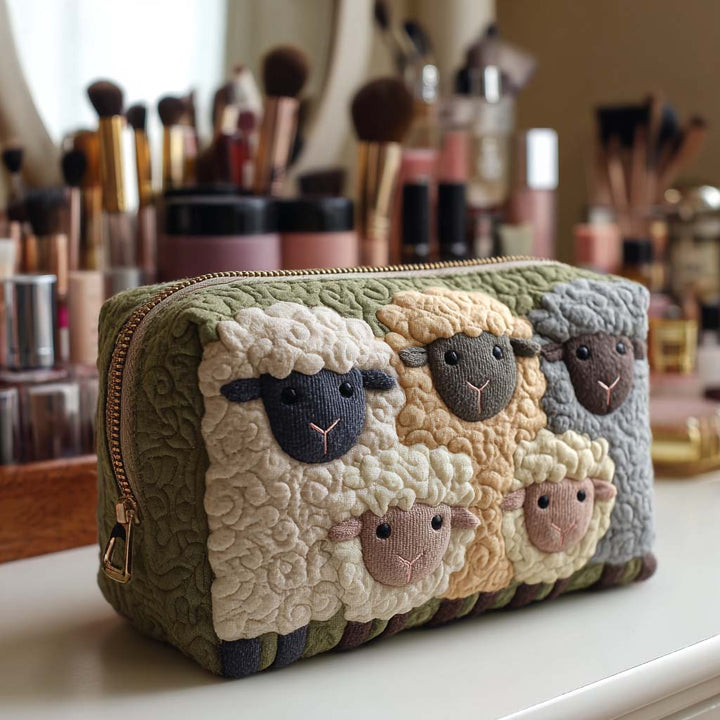 Wieke - Little Lambs Quilted Toiletry Bag