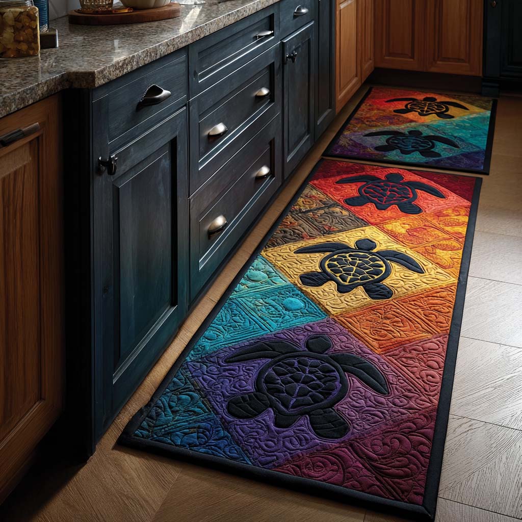 Fleur - Sea Turtle Kitchen Mat