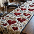 Quilted Table Runner - Heart Cascade