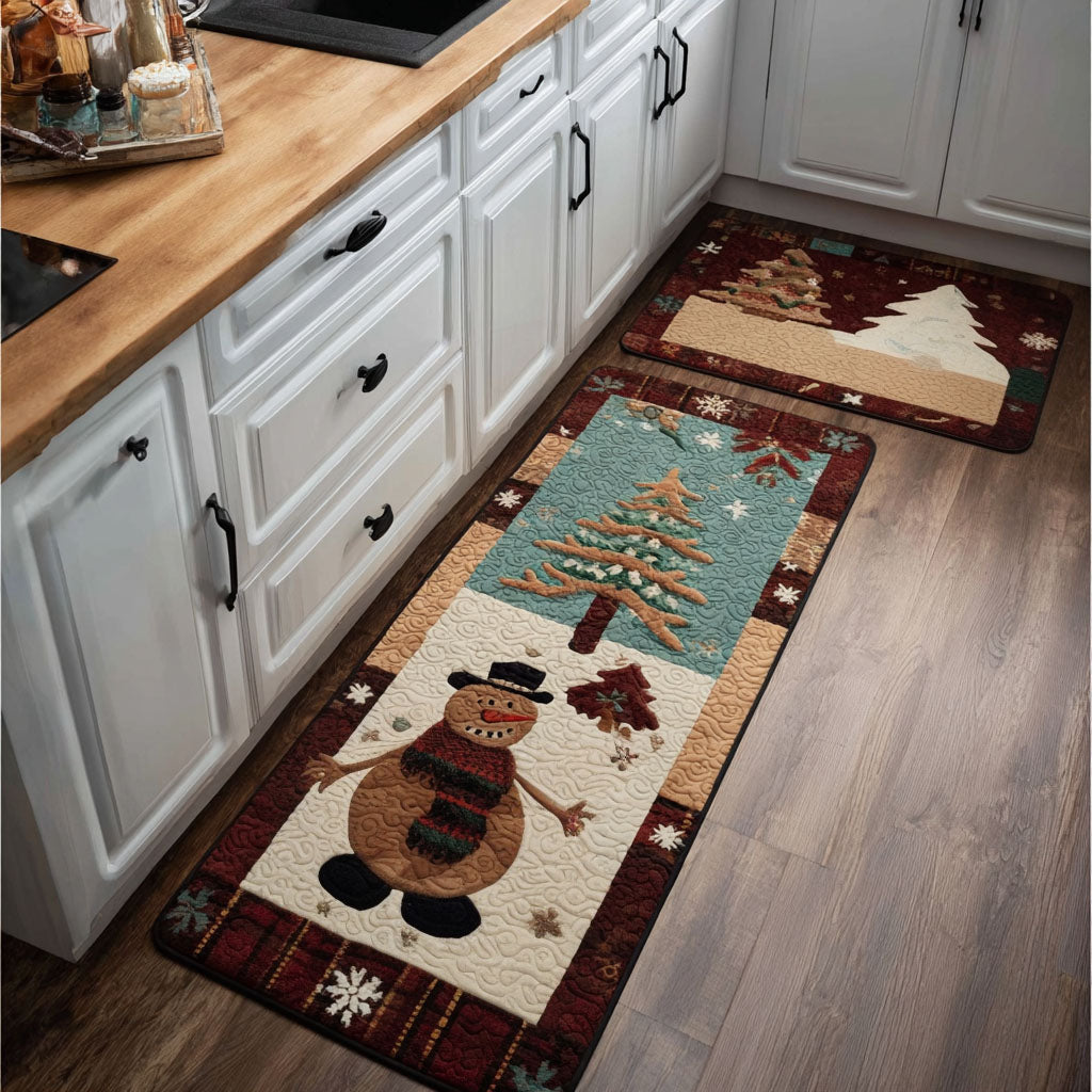 Janne - Winter-Themed Kitchen Mat with Snowy Accents