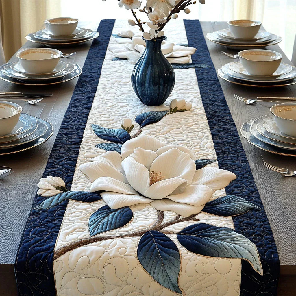 Magnolia Tranquil Quilted Tablecloth