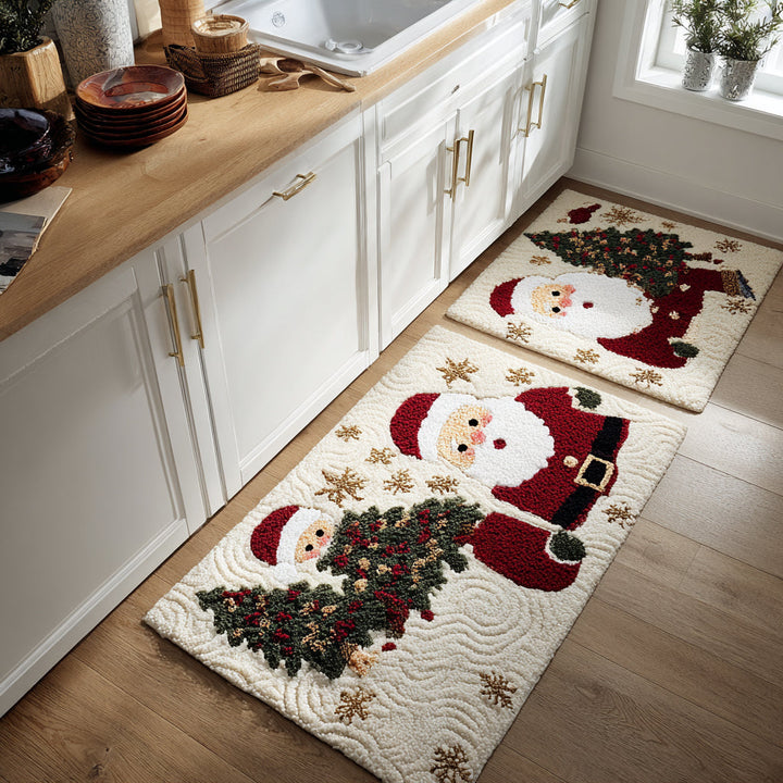 Annie - Festive Christmas Kitchen Mat with Travel Theme
